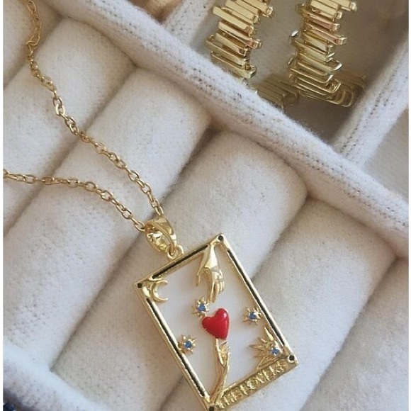 The Lovers Tarot Card Necklace (Stainless Steel) - Picture 3 of 3